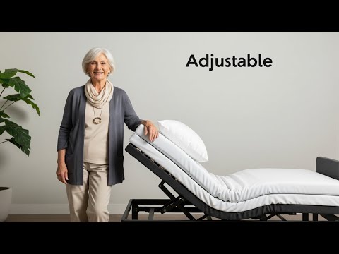 AbyssZen Adjustable Queen Bed Frame with One Side Rail - Electric Ergonomic Design for Elderly & Seniors - Safe, Durable, and Comfortable for Home Care & Hospital Use video review thumbnail