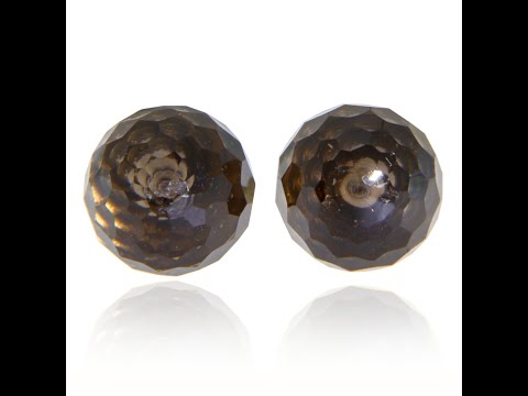 Cercei aur galben 14k 585 Stud Cuart Fumuriu Brioleta - Mister si Liniste