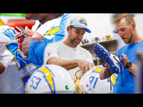 How An NFL Equipment Staff Preps For Game Day | LA Chargers