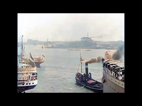 De Rotterdamse Havens in 1925 in kleur! The Harbour of Rotterdam in 1925 in color [AI colorized HD]