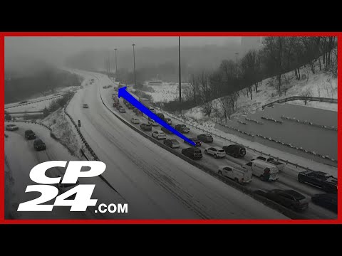 Parts of DVP closed as winter storm wreaks havoc on roads