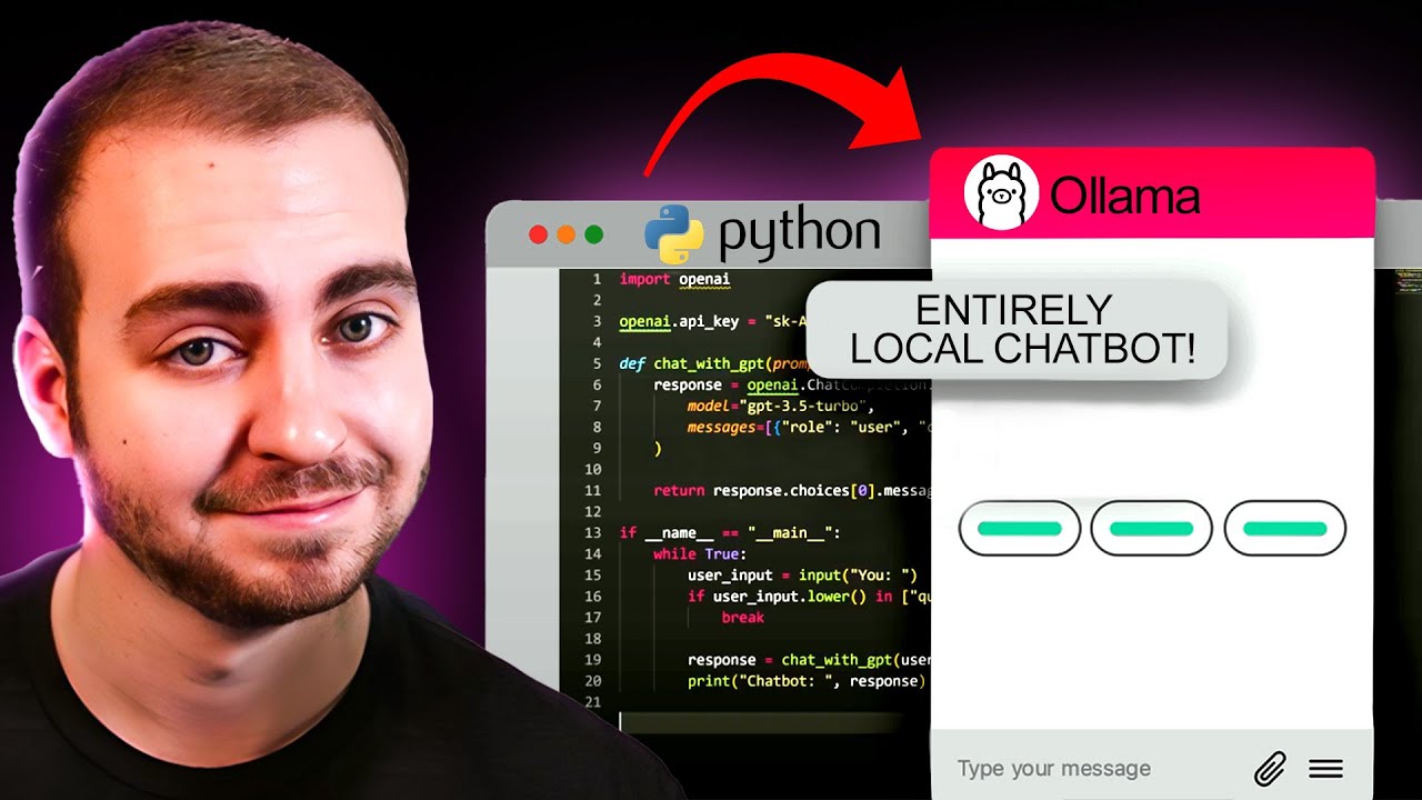 Create a LOCAL Python AI Chatbot In Minutes Using Ollama
