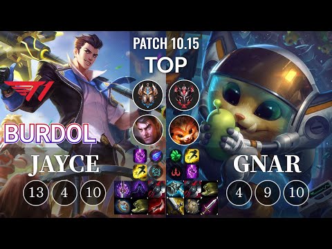 T1 Burdol Jayce vs Gnar Top - KR Patch 10.15