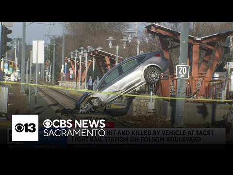 Person killed after Tesla crashes at Folsom light rail station