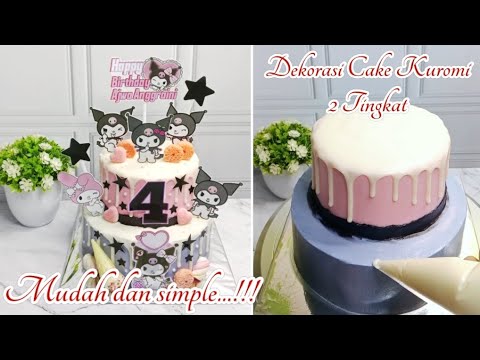 kue ulang tahun Kuromi || Dekorasi cake kuromi 2 tingkat
