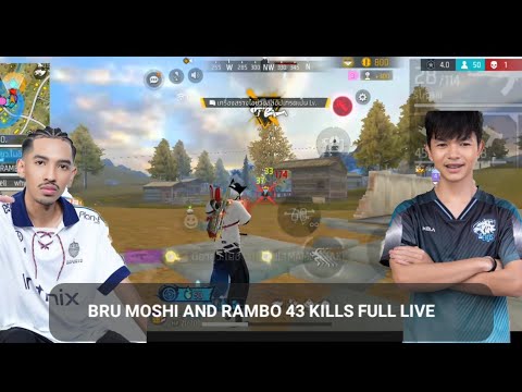 BRU MOSHI AND RAMBO 43 KILLS FULL LIVE FREE FIRE RANKED