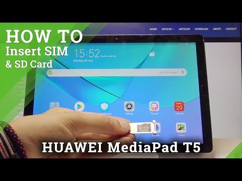 How to Insert Micro SD Card to HAUWEI MediaPad T5 - Input Memory Card