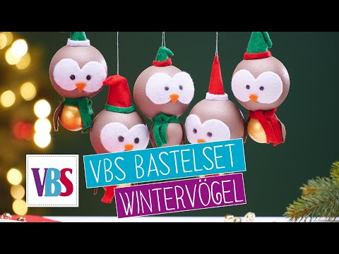 Bastelidee für die Weihnachtszeit - VBS Bastelset Wintervögel