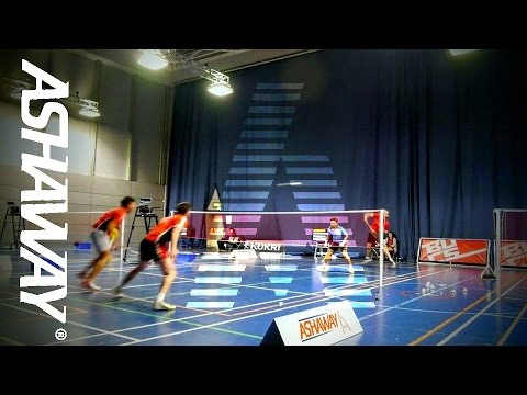 Ashaway's Andy Wainwright in action at BUCS Badminton Nationals 2015