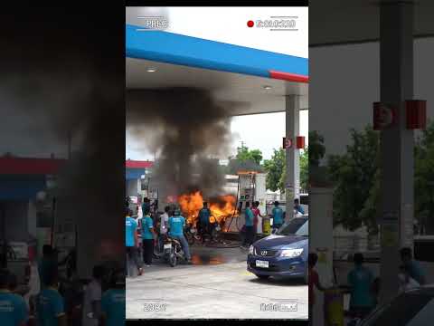 gas pump explosion at a gas station #accidentday #fuel #exploded