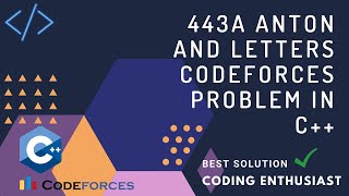 443A anton and letters codeforces problem in c++ | codeforces for beginners | codeforces solution