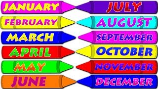 Months of the Year with Spellings|| Slow Version For Kids|| Preschool Learning || Learn Month Names