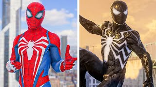 Spider-Man Saves Civilians Vs Symbiote Spider-Man Saves Civilians