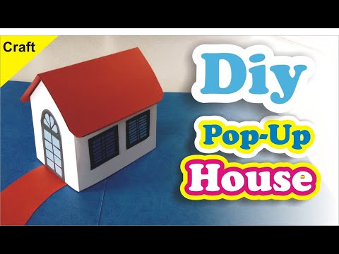 how to make pop up house card/ pop up house card/ pop up house card easy step by step / easy popup