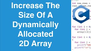 Increase The Size Of A Dynamically Allocated 2D Array | C Programming Tutorial