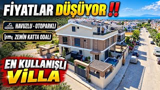 İNDİRİM YAĞMURU FİYAT DÜŞTÜ‼️ZEMİN KATTA ODALI HAVUZLU OTOPARKLI VİLLA