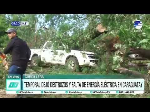 Temporal dejó destrozos y falta de energía eléctrica en Caraguatay