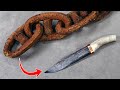 Forging a VIKING SEAK out of RUSTED Iron Chain