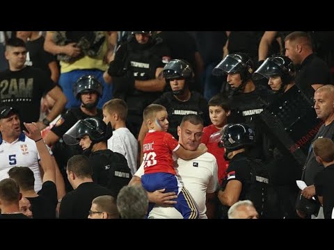 Riot Police Storm Serbia Stands: England Match Chaos!
