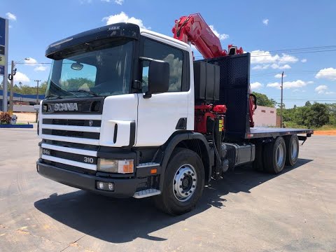 SCANIA 94 310 BLANCO CON GRUA AMCO VEBA