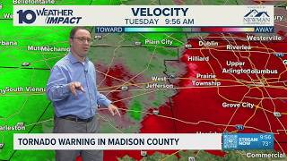 Tracking the Tornado Warning in Madison County, Ohio | Weather Impact Alert