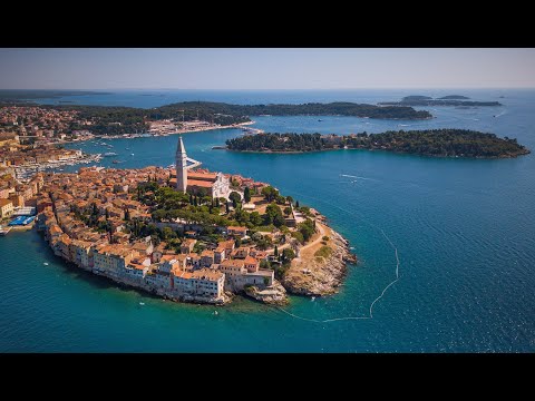 Rovinj & Pula, Istria. Drone Aerial Video 4K. Drone footage. Holiday in Croatia Adriatic Sea