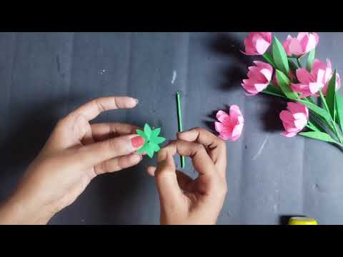 Easy Paper Flower making - DIY Flower - How to make Paper flower - Rucha's creation