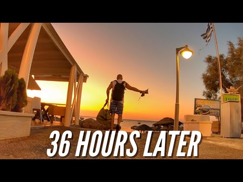 36 HOURS LATER - first light on Kamari Beach | HELLOMYNAMEISTONY