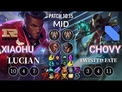 RNG Xiaohu Lucian vs DRX Chovy Twisted Fate Mid - KR Patch 10.15