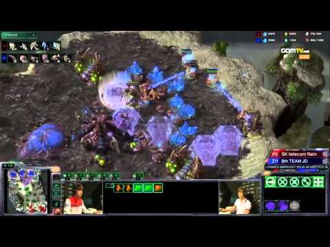 SC2 Jaedong vs SKT Rain ZvP Game 1 GamePlay Starcraft 2
