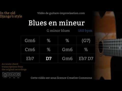 Blues en mineur : Gm (160 bpm) - Gypsy jazz Backing track / Jazz manouche