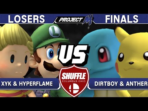 Project M - XYK & HyperFlame (Luigi/Lucas) vs Dirtboy & Anther (Squirtle/Pikachu) - Shuffle BOTM LF