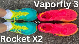 Vaporfly 3 vs Rocket X2 Shoeoff