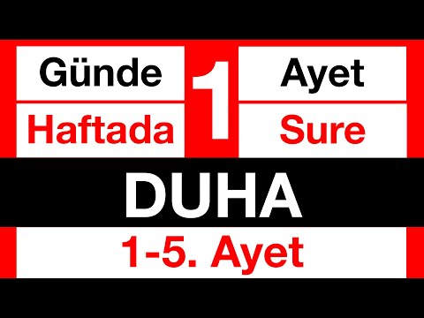 Duha Suresi 1-5. ayet 11 tekrarlı - Kolayca Ezberlemek için duha 1-5. Ayetler - Pate Metoduyla
