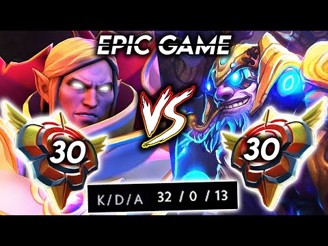 When an Unstoppable Force meets an Immovable Object - First LVL 30 INVOKER vs  LVL 30 TINKER Dota 2