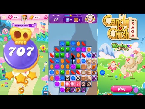 Candy crush saga level 707 ।  Hard level । No boosters । Candy crush 707 help । Sudheer CC Gaming