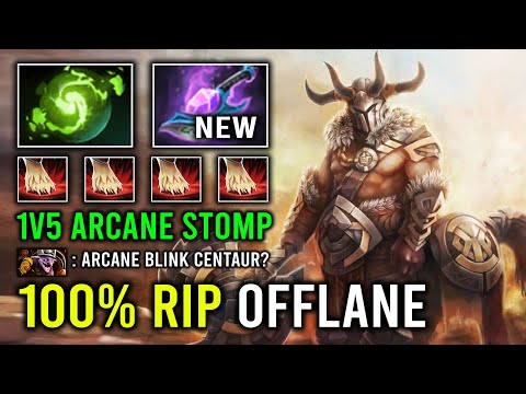 WTF 1v5 Arcane Blink Refresher Can't Kill Centaur Warrunner 100% Delete Offlane Dota 2
