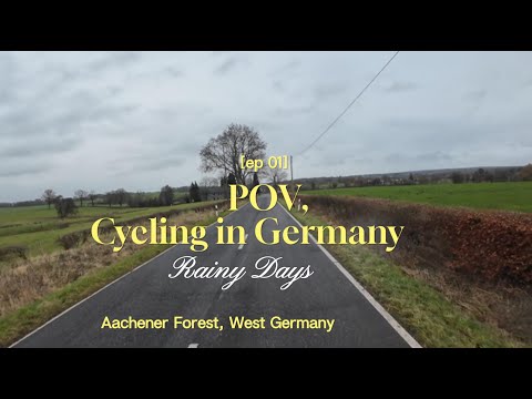 Cycling Indoor Trainer Escape: 1-Hour Real POV Ride in Winter - Aachen, Germany, Light Rain