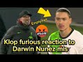 Jurgen Klopp furious reaction to Darwin Nunez miss against Luton 😢