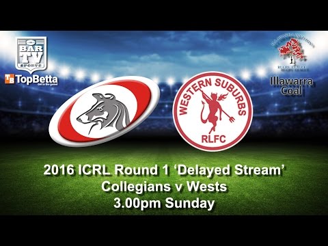 2016 ICRL - Round 1 - Delayed Stream - Collegians v Wests