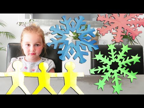 Tuto Découpage de farandoles en papier ! Flocons de neige et guirlandes de bonhommes
