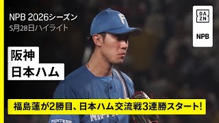 【阪神タイガース×北海道日本ハムファイターズ｜福島蓮が2勝目＆ファイターズ交流戦3連勝スタート！｜ハイライト】2026年5月28日 プロ野球