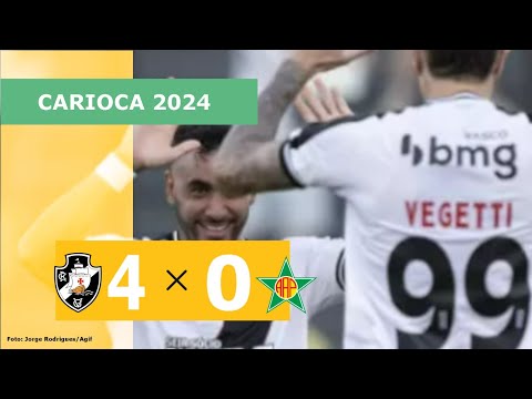 VASCO 4 X 0 PORTUGUESA-RJ - CAMPEONATO CARIOCA 2024; VEJA OS GOLS