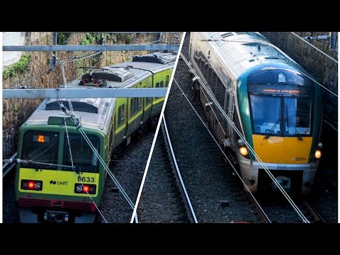 Irish Rail 8520 & 22000 class trains - Sandycove, Dublin.