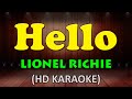 HELLO - Lionel Richie (HD Karaoke)