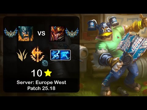 Olaf Jungle vs Jarvan IV - EUW Challenger - Patch 25.18