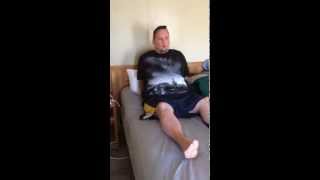 How to get in and out of bed after an umbilical hernia open mesh repair. Video 5