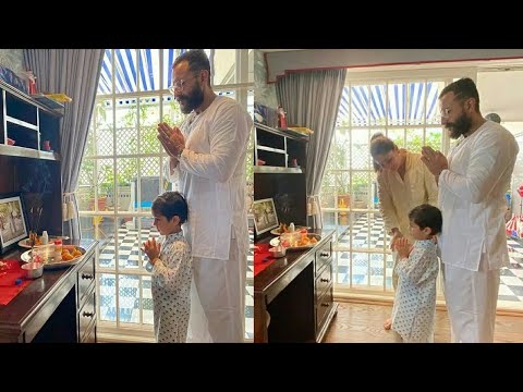 Kareena Kapoor celebrating Ganpathi Puja with her son Jahangir Ali,Taimur and Saif Ali Khan