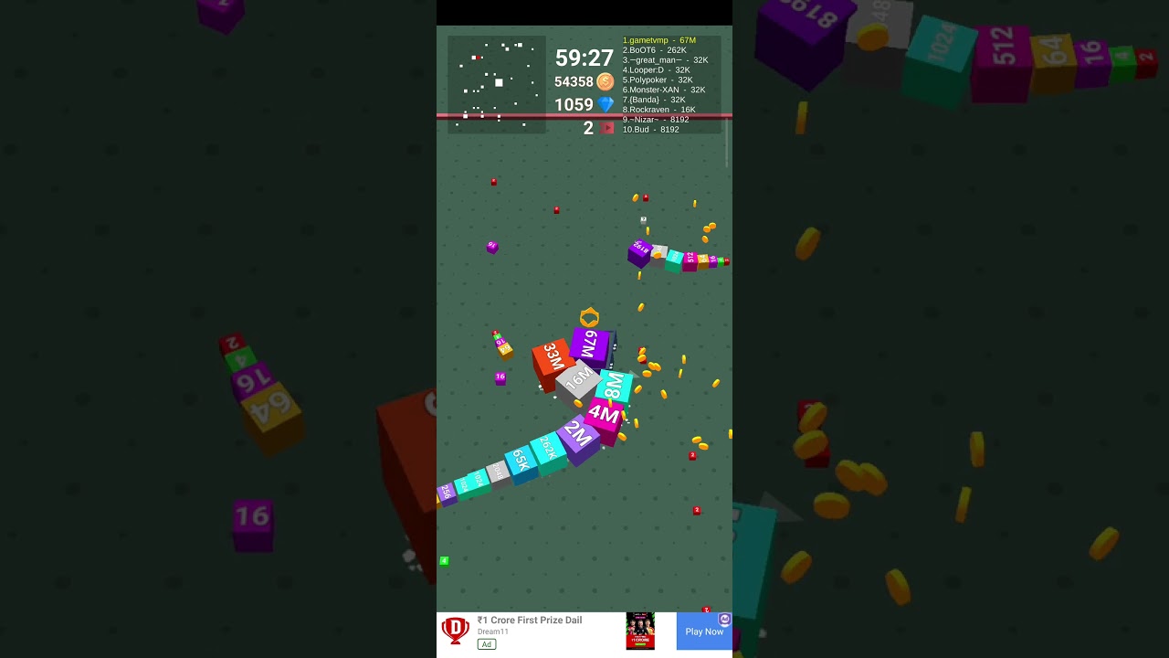 cube arena 2048 game  67M #gaming #games #gameplay #professionaldrifter #2048game