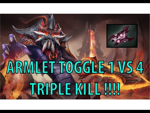 Armlet toggle DOTA 2 slardar triple kill 1 vs 4 misgi